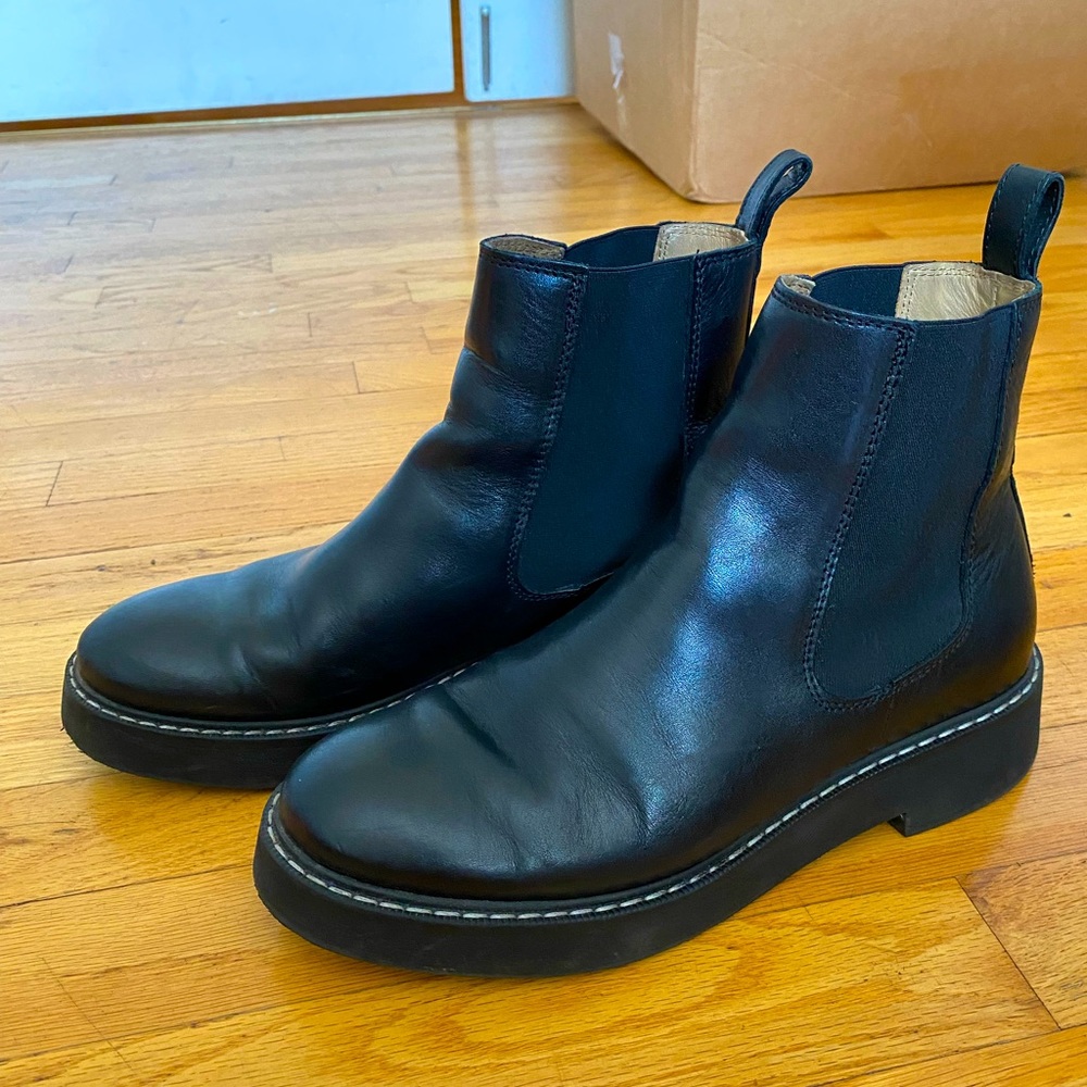& Other Stories Black Chelsea Boots Womens 8. Made in Portugal.